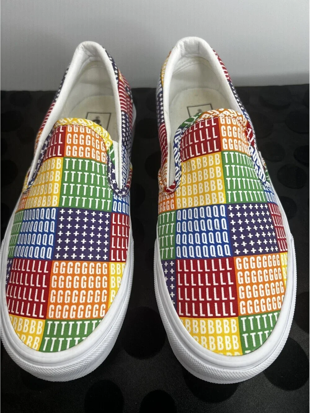 Vans Classic Slip-On Pride Rainbow Multicolor Shoes Men 8.5 Women 10 LGBT